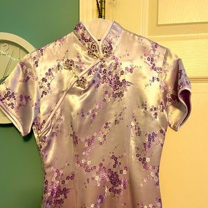 Lavender cheongsam dress